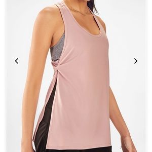 Fabletics Side Twist Tank in BLACK / tank top